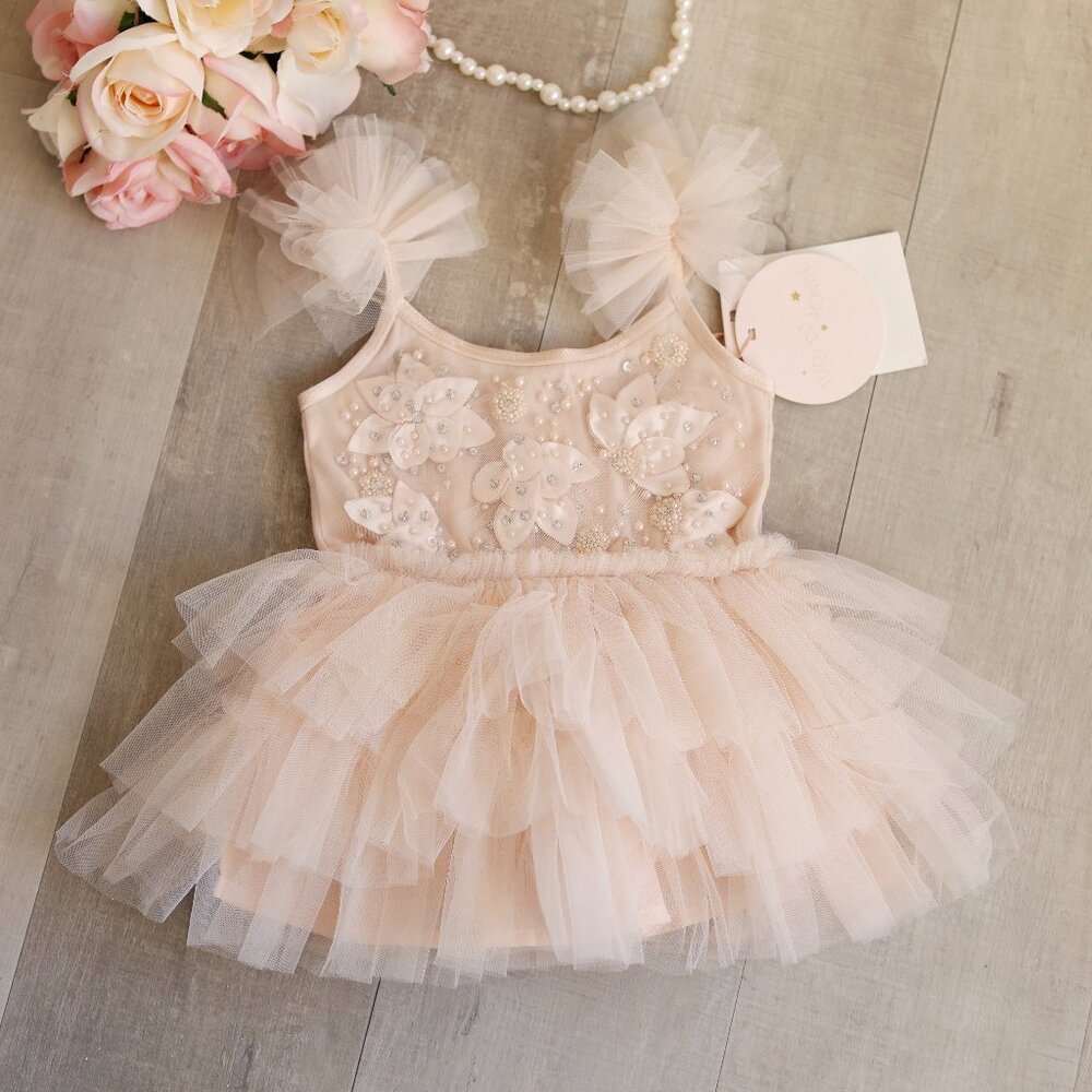 Tutu Du Monde Song Bird Tutu Bebe Dress 3-6 Month Portrait Party RARE NWT